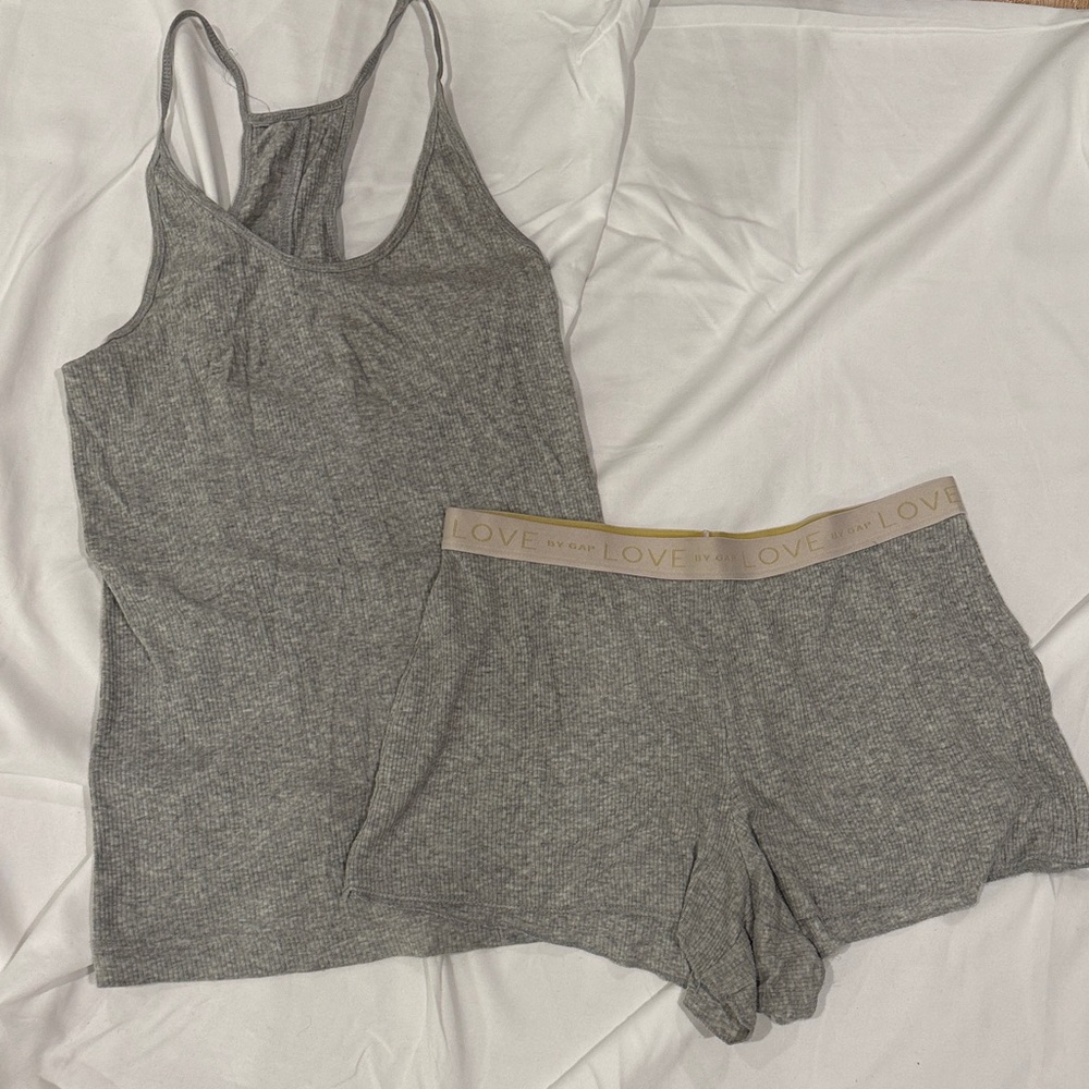 Love by Gap Gray Ribbed Intimate Sleepwear Set - Picture 2 of 8